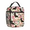 Floral Teckel chien isolé sac à lunch portable animal carto repas ctainer sac isotherme fourre-tout boîte à lunch bureau extérieur femmes n6QW #