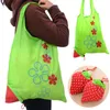 Eco Shop Bag Fi Strawberry Printing Foldbar återanvändbar livsmedelsbutik för fruktfruktfällningar med stor kapacitet förvaringspåsar u1bs#