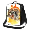 Tiger Exotic Animal Sac à lunch isolé pour les femmes Cat Lover Cooler thermique Lunch Tote Beach Cam Voyage G2Yb #