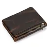 NYA FI BUSIN MÄNSPLÅNGAR ERTAGLIGA LÄDER CRAYLE HORSE LEATHER Kort arrangör Wallet Boy Brand Luxury Card Holder Purse N2GB#