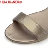 Sandały bohemian letnie buty kobiety solidne skórzane miękkie gumowe gumowe podeszwa podstawowy pasek klamry rozmiar 34-43 sandale damskie femmes