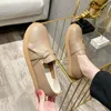 Sapatos casuais dedo do pé redondo pedal feminino 41-43 tamanho grande mocassins couro macio bowknot deslizamento em mocassins anti-deslizamento oxford alpercatas feminino