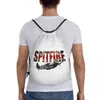 Spitfire uni jack uk bayrak çizme çantası katlanabilir spor salonu spor sackpack supermarine avcı pilot jet eğitim sırt çantaları s4da#