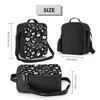 Sac à lunch à isolation thermique thermique Halen Cat Skull Lunch Resable pour le bureau d'école Box Bento Food Box 25Un #