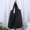 Shoppingpåsar -6 bitar av återanvändbar väska stor lätt tvättbar hopfällbar och hållbar grön svart