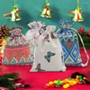 Storage Bags Floral Burlap Drawstring Linen Gift Bag Packing Jewelry Pouches Sacks For Christmas Wedding Party Show A8G7