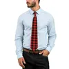 Papillon Cravatta scozzese rossa e nera a scacchiera Collo elegante per abbigliamento maschile quotidiano Accessori per cravatte con colletto di alta qualità