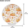 Table Cloth Round Waterproof Tablecloths Pumpkins Leaves Autumn Fall Spillproof Fabric Table Cloth Cover for Buffet Party Holiday Dinner Y240401