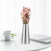 Vasos Vaso de aço inoxidável desktop recipiente de flores secas mesa casa plantador cilindro