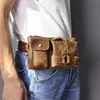 Hommes en cuir d'origine Casual Fi Voyage Taille Ceinture Sac Poitrine Pack Sling Sac Design Bum Phe Étui à cigarettes Pochette Mâle 8135 65G2 #