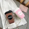 Сумки на плечо, персонализированные сумки с кофейной цепочкой, модные милые забавные сумки через плечо для женщин, 2024, сумка с молнией из искусственной кожи с принтом для мобильного телефона
