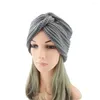 Baretten Dames gebreide tulbandhoed Bohemen Kasjmier Cross Wrap Head Lndian Wool Bonnet Turbante Cap