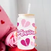 Adesivos de janela UV DTF Adesivo Tema de amor para os 16oz Libbey Óculos Envoltórios Copo Pode DIY À Prova D 'Água Fácil de Usar Decalques Personalizados D6170