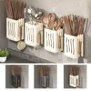 Kitchen Storage Plastic Drain Chopsticks Basket Black Anti-mold Cutlery Holder With Drip Tray Efficient Drainage Cage