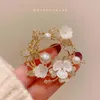 Brooches For Women White Shell Shirt Pin Romantic Imitation Pearl Garland CZ Sweater Cardigan Clip Brooche Fine Jewelry