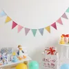 Party Decoration Colorful Jute Linen Bunting Banner Triangle Flags Baby Garland Flag For Shower Birthday Wedding Decor Hanging