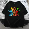 Alanbecker Stickman Pięć kolorowych kombinacji krótkiego rękawu T-shirt Summer High Street Loose Casual Wszechstronna modna modna 6