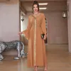 Ubranie etniczne luksusowy diamentowy sukienka dla kobiet szata muzułmańska Abaya Arabia Oman Dubai Marokan Pakistan Jalabiya Caftan Ramadan