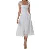 Vestidos casuais xingqing mulheres pescoço quadrado laço guarnição tanque vestido branco baixo corte sem mangas longo elegante cabido midi na moda outfit