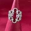 Anéis de cluster oco rubi diamante para mulheres homens reais 925 prata esterlina noivado anel de banda de casamento promessa jóias presente