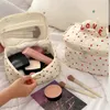 yanzai Cute Quilting Cott Makeup Bag Women Zipper Cosmetic Organizer Female Handbag Box Cloth Portable Toiletry Case for Girls y31z#