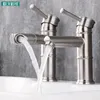 Bathroom Sink Faucets Rotate Spray Mouth Mixer Bamboo Design Body And Cold Water