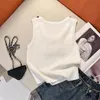 Projektant Summer Fashion dzianin kamizelka bawełniana lodowa kamizelka Wysokiej jakości litera kamizelka z koralikami dla dziewcząt luksusowa koszulka seksowna noszenie dwóch m kamizelki halter