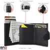 rfid Microfiber Leather Men Wallets Fi Card Holder Trifold Wallet Mey Bags Smart Slim Thin Coin Pocket Wallet Purse X3qn#