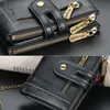 Vntage Men RFID Le cuir portefeuille Pocket Double Zipper Meybag Multi-Functi Id Bank Carte Holder Purse Male Busin Gift V35M #