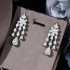 Ketting oorbellen set 2024 hoogwaardige zirconia dubai elegante bruids bruiloft mode sieraden ring voor dames prom