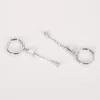 Orecchini a cerchio in argento sterling 925 con nappa lunga piccola con cristalli di zirconi Huggies per gioielli da piercing all'orecchio alla moda da donna