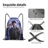 horror Movie Wednesday Addams Drawstring Backpack Bags Men Women Lightweight Comedy Gym Sports Sackpack Sacks for Traveling i2RW#