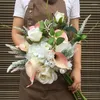 Decorative Flowers Wholesale Faux Flower Wedding Decoration Silk Rose Peonies Artificial Bouquet