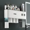 Accessori Bagno Porta Spazzolino da Parete Per Distribuzione Automatica di Dentifricio e Articoli da Toeletta Mensole Porta Spazzolino 240320