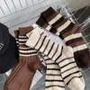 Women Socks Korean Style Casual Fashion Harajuku Streetwear High Long Spring Vintage Striped Cotton Stick Sports Strumpor