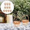 Ensembles de vaisselle 10 PCS Panier de fleurs portables Small Rottan Woven Mini Paniers-cadeaux à la main Storage ménage