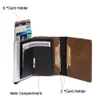 Kolhydratfiberkortshållare plånbok män rfid mey handväska kort hållare plånbok smal mini magnet läder plånbok med anteckningsfack o0vy#