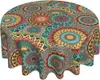 Nappe ronde 60 pouces – Tissu mandala ethnique pour usage domestique et extérieur