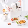 Dinnerware 1200ml Bento Box Japanese Double-layer Lunch Boxes Sealed Antibacterial For Children Microwave Oven Heating