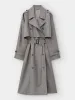 Trenchcoat Voor Vrouwen 2023 Halflange Geul Vrouwelijke Double Breasted Temperament Met Sjerpen Mode Bovenkleding Windjack