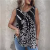 Chemisiers pour femmes chemises Designer Tribal imprimé à lacets décoration sans manches chemise ample pour femmes