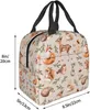 Söta skogsdjur lunchväska kompakt tygväska ekorre hjort räv hare och igelkott återanvändbar lunchlåda ctainer för skolarbete m33w#