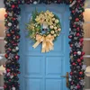 Couronne de fleurs décoratives de noël avec lanterne pour porte d'entrée, fenêtre de Thanksgiving
