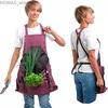 Aventais à prova d'água de bolso grande oxford palha de frutas vegetais floristas backpack ferramentas Acessórias de jardim Bolsa de armazenamento Apron Y240401