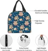 cute Christmas Owls Lunch Box Reusable Insulated Lunch Bag for Travel Picnic Shop Work Food Ctainer for Adults Teens Kids 1932#