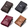 ctact's Genuine Leather Fi Short Wallet Women Zipper Mini RFID Blocking Coin Purse Card Holder Wallets for Women A6Rl#