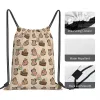 Capybara Group Sacs à dos Casual Portable Sacs à cordon Cordon Bundle Poche Chaussures Sac Livre Sacs Pour Homme Femme Étudiants x4aH #