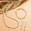 Naszyjne kolczyki Zestaw 2024 Trendy słodkowodne perły dziewczęta ręcznie robione dla kobiet Choker żeńska biżuteria ABG088
