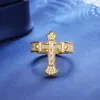 Designer Hot Selling New Hip Hop Rapper Juwely Pass Tester 925 Sterling Silber VVS Baguette Moissanit Diamant ECED Out Cross Ring für Männer