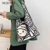 Totes Canvas Shoulder Bag For Women Large Capacity Art Painting Girls Shopper Handbags Casual Shopping Handbag